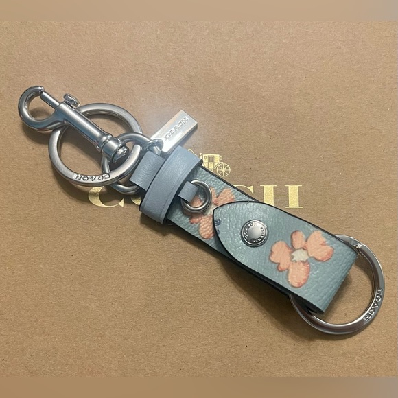 Coach Accessories Coach Trigger Snap Bag Charm With Mystical Floral